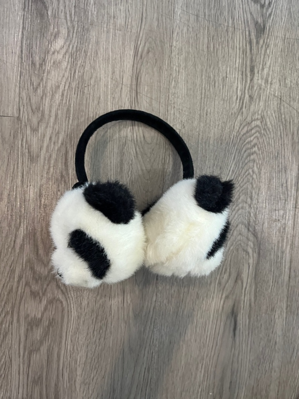 Faux Fur Panda Ear Muffs - Black & White from japan ❤️